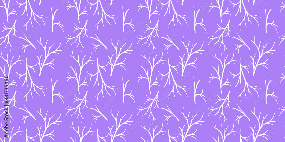 Seamless pattern with white tree branches on a lilac background. Modern abstract design for paper, fabric and wedding cards. Seamless pattern with white tree branches on a lilac background. Modern abstract design for paper, fabric and wedding cards.