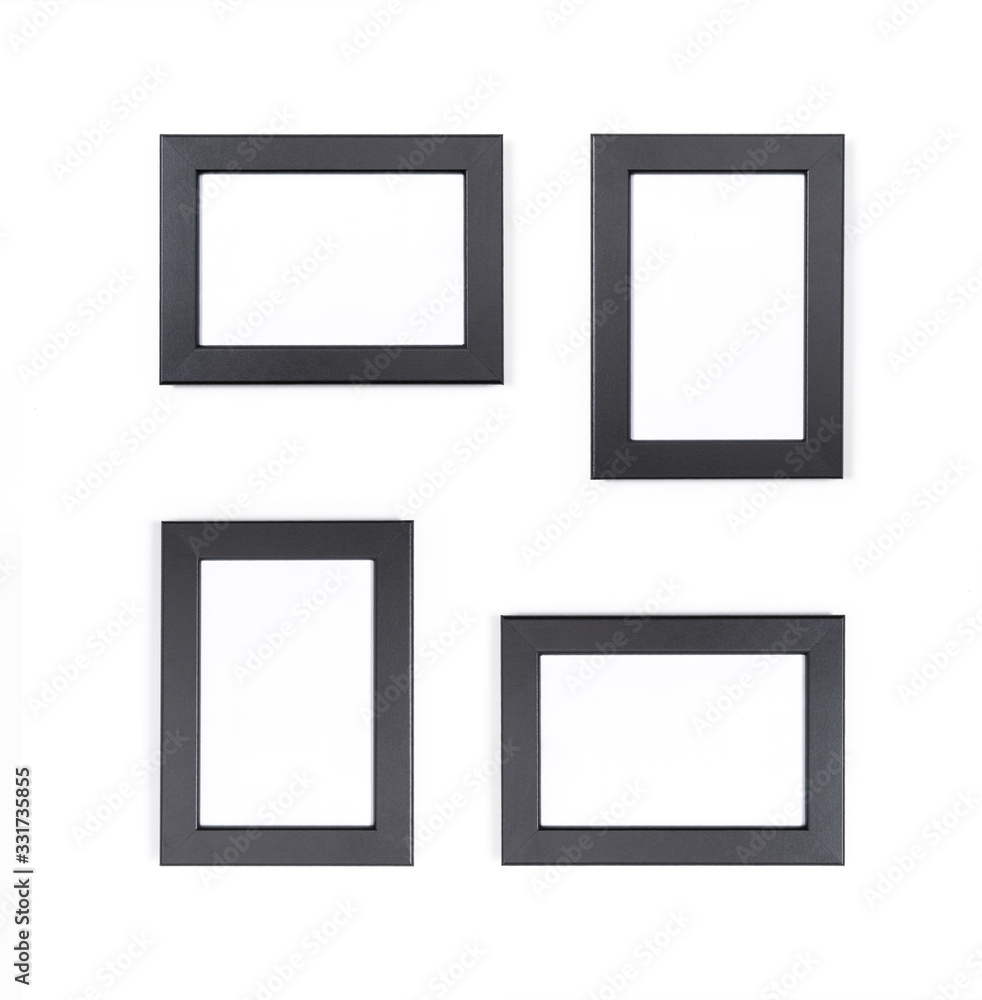 black photo frame on white background black photo frame on white background