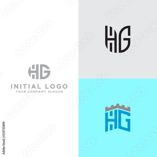 Inspiring logo design Set, for companies from the initial letters of the HG logo icon. -Vectors