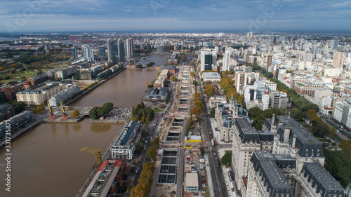 Aerial view of Puerto Madero in Buenos Aires - Argentina.