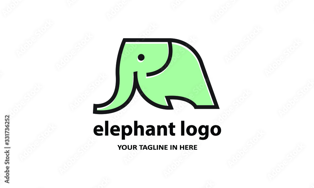 The concept of modern Simple elephant logo design is easy to remember The concept of modern Simple elephant logo design is easy to remember