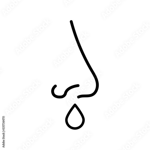 Isolated nose with drop line style icon vector design