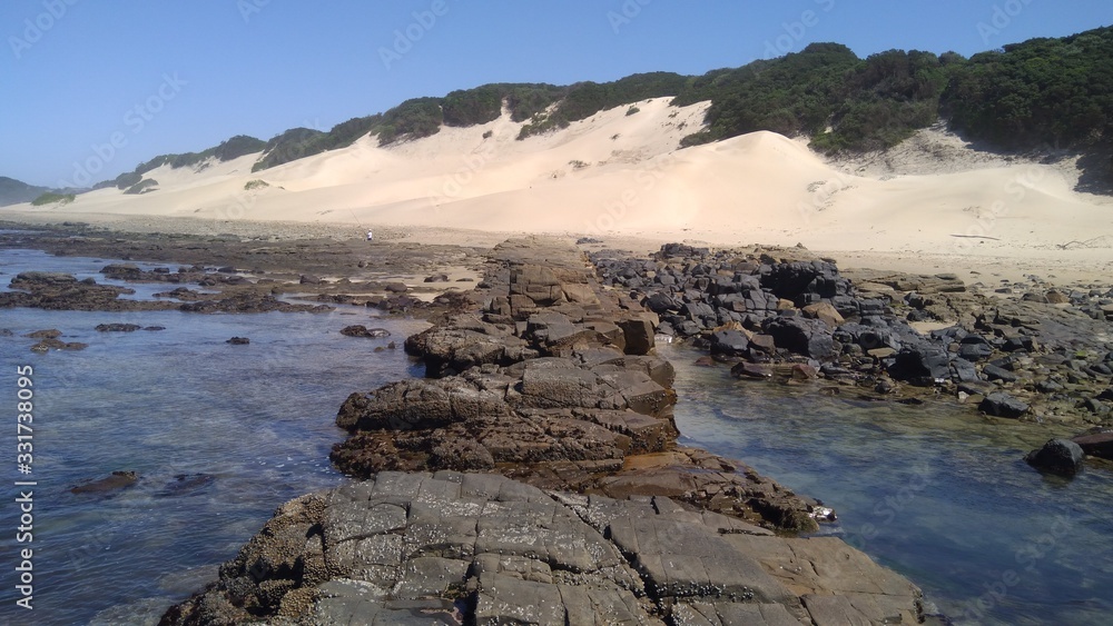 Obraz premium Riff und Strand mit Düne Küste Südafrika