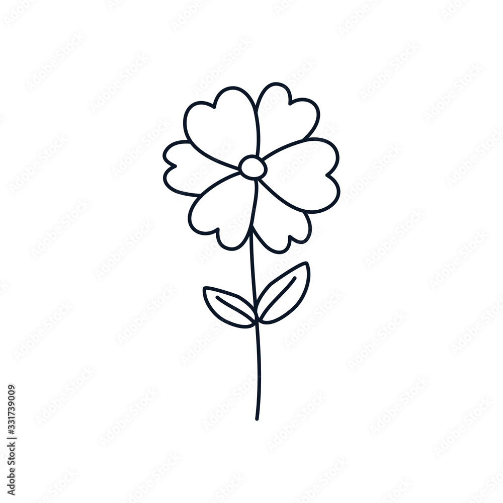 beautiful flower icon, line style beautiful flower icon, line style