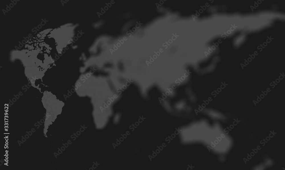 Gray world map with blur focuses on North and South Amercia, illustration Gray world map with blur focuses on North and South Amercia, illustration