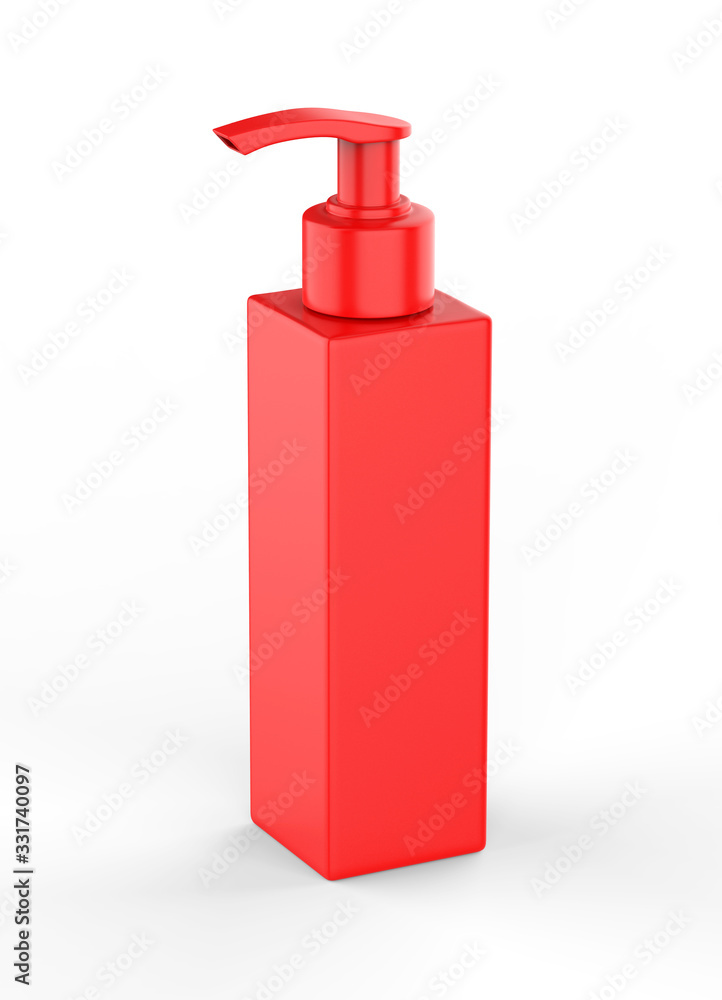 Blank Plastic Bottle with Pump Dispenser For Branding, 3d render illustration. Blank Plastic Bottle with Pump Dispenser For Branding, 3d render illustration.