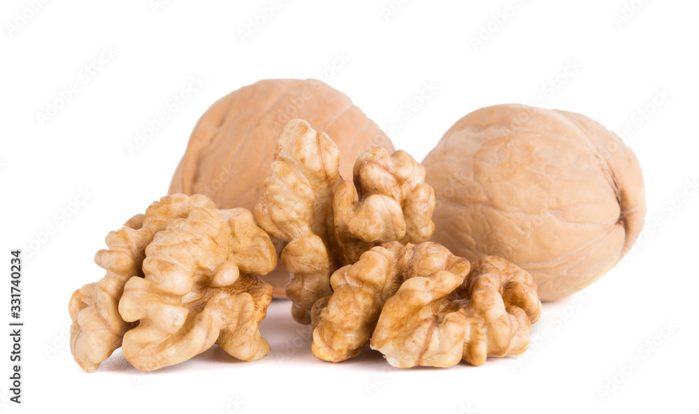 a frash Walnuts isolated on white background a frash Walnuts isolated on white background