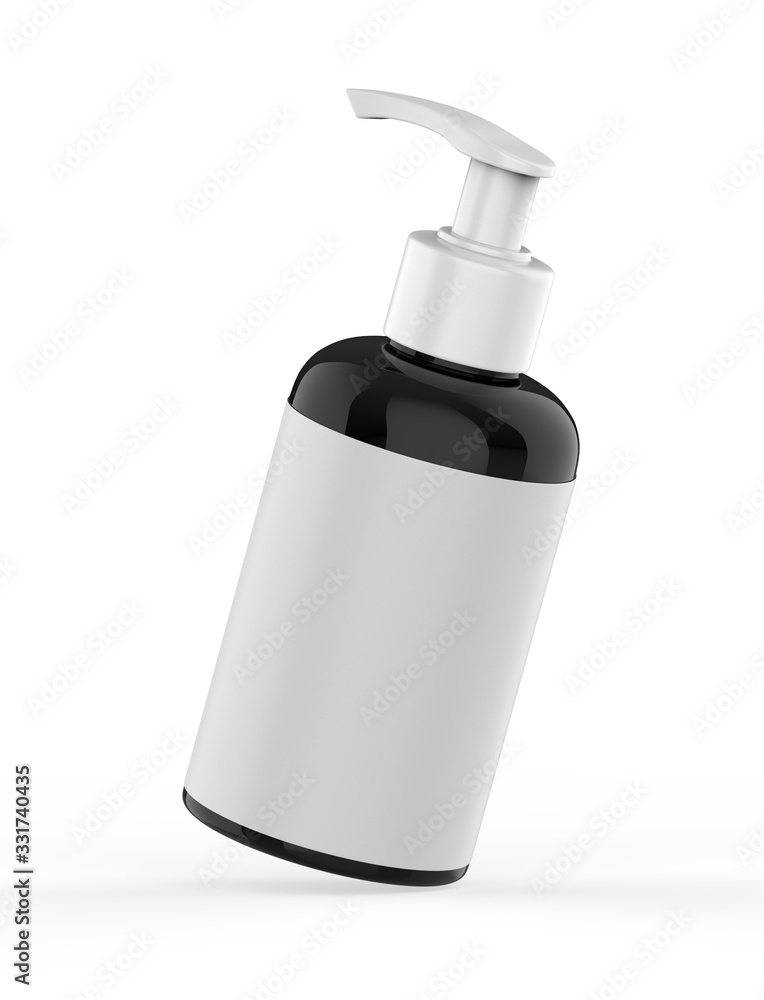 Blank Plastic Bottle with Pump Dispenser For Branding, 3d render illustration. Blank Plastic Bottle with Pump Dispenser For Branding, 3d render illustration.