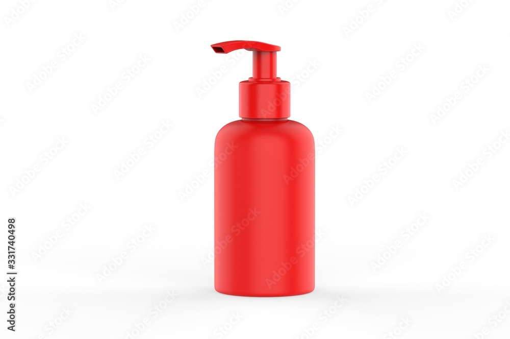 Blank Plastic Bottle with Pump Dispenser For Branding, 3d render illustration. Blank Plastic Bottle with Pump Dispenser For Branding, 3d render illustration.