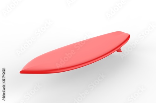 Blank surfboard for mock up and design, 3d render illustration.