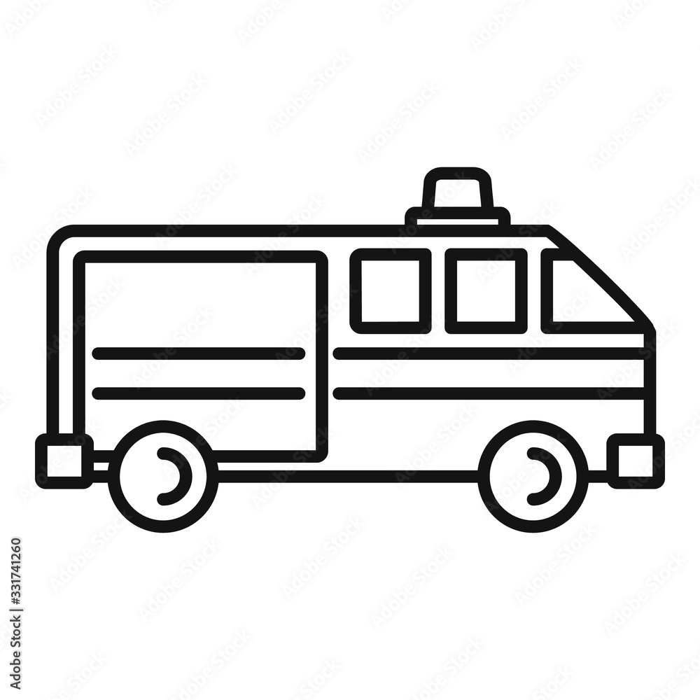 Ambulance car icon. Outline ambulance car vector icon for web design isolated on white background