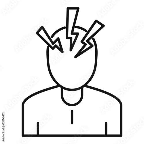 Mental hospital patient icon. Outline mental hospital patient vector icon for web design isolated on white background