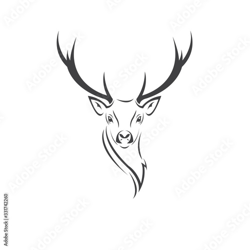 Deer logo design vector illustration. on white background. symbol. icon. Wild Animals