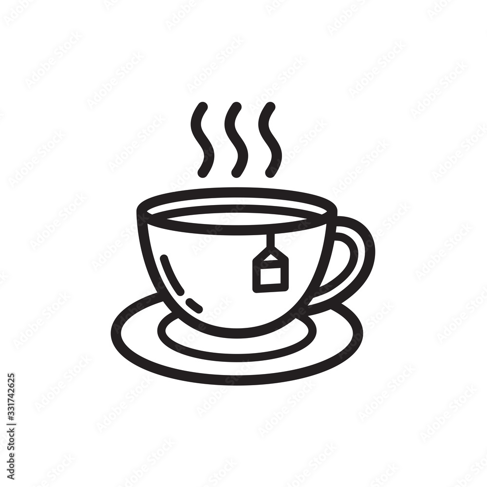 tea icon in trendy flat design tea icon in trendy flat design