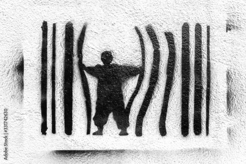 Bild auf Leinwand Man escape from jail