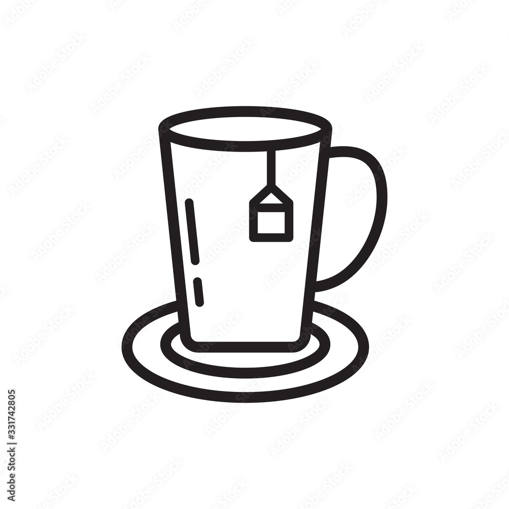 tea icon in trendy flat design tea icon in trendy flat design