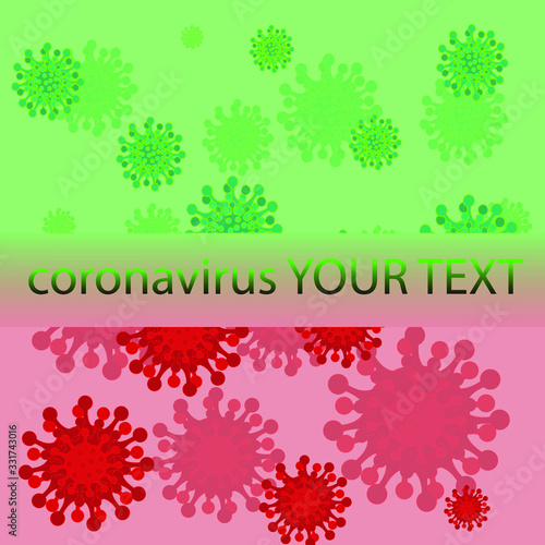 Coronavirus 2019-nKoV. Crown virus background. Coronavirus bacterial cell, New coronavirus bacteria. banner for your text. Vector.