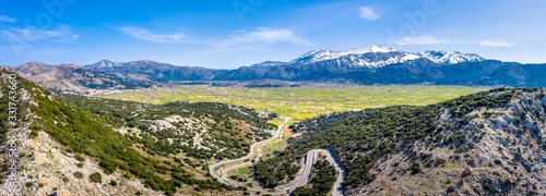 Tableau sur toile Wind mills on the mountain plateau Lasithi in the inland of the island of Crete,