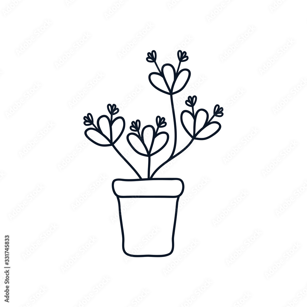 beautiful plant icon, line style beautiful plant icon, line style