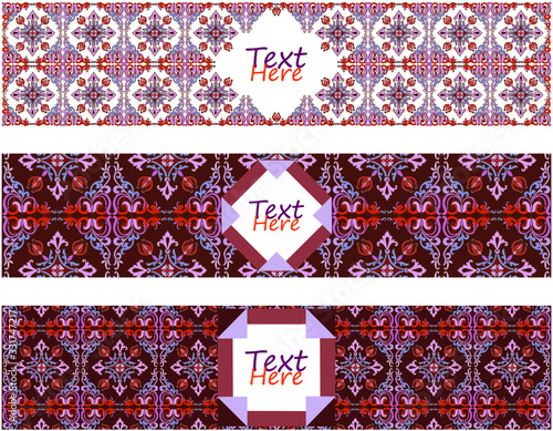 Elegant decorative ornament with elements of applied art. Spring sale promotion horizontal banner. Special offer graphics on social networks.