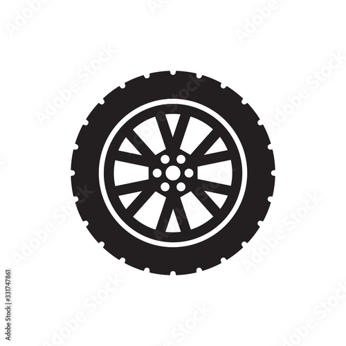 tire icon, wheel vector icon in trendy flat design