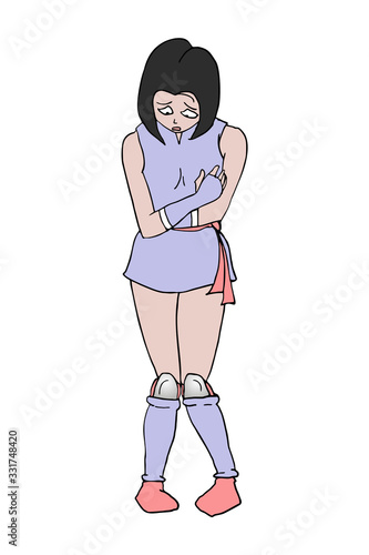 Illustration of woman with belly pain