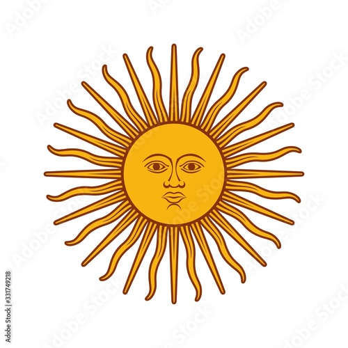 Argentina sun flag vector, Sun symbol from Argentina Flag Flat Icon