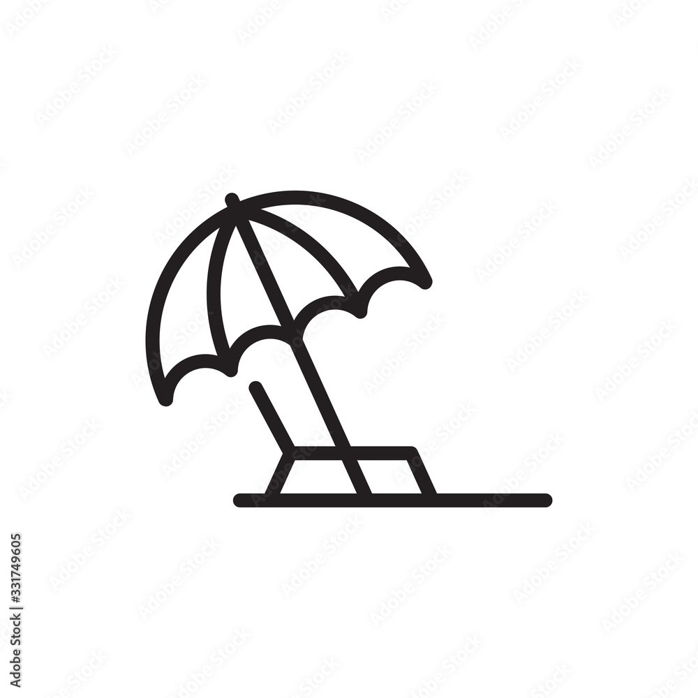 beach umbrella icon in trendy flat style Stock Vector Adobe Stock
