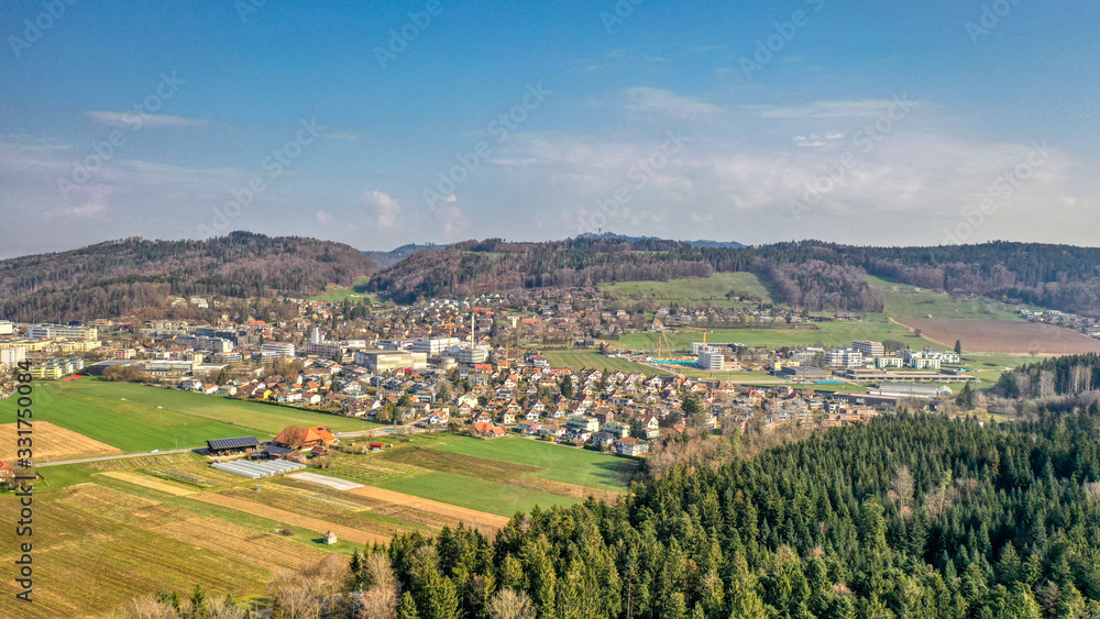 Luftaufnahme mit einem Blick Richtung Gümligen, Bern