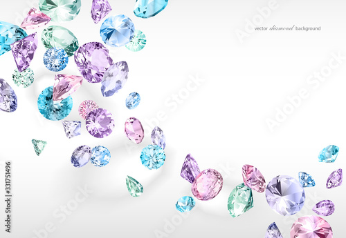 Vector luxury colorful background with diamonds for modern design photo