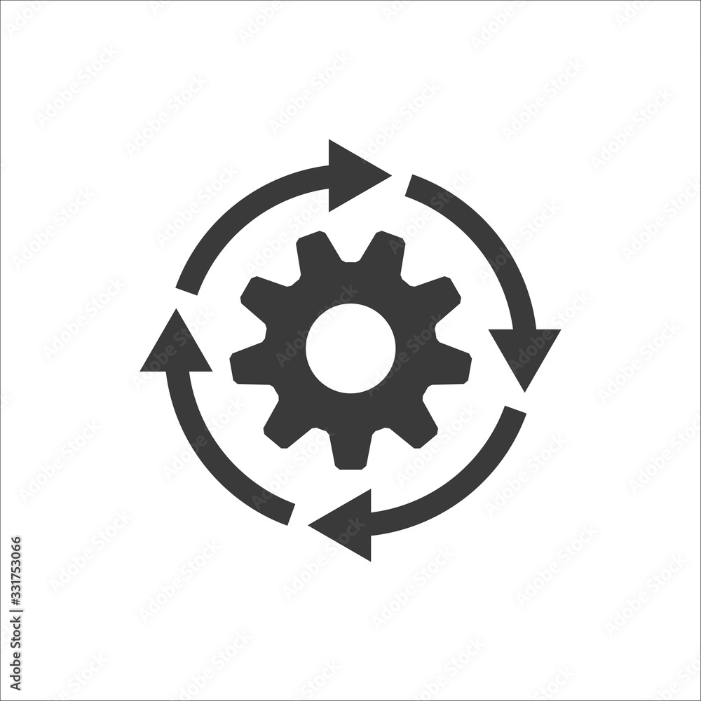 Gear workflow progress vector icon Gear workflow progress vector icon