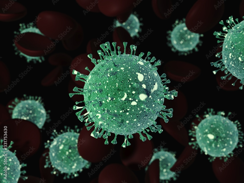 Coronavirus epidemic covid 2019 3d rendering