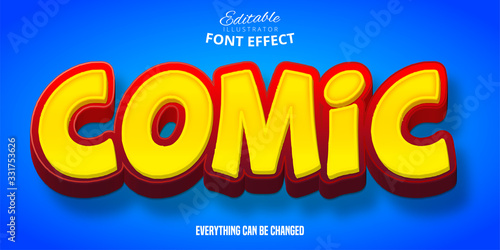 Comic text, 3d editable font effect