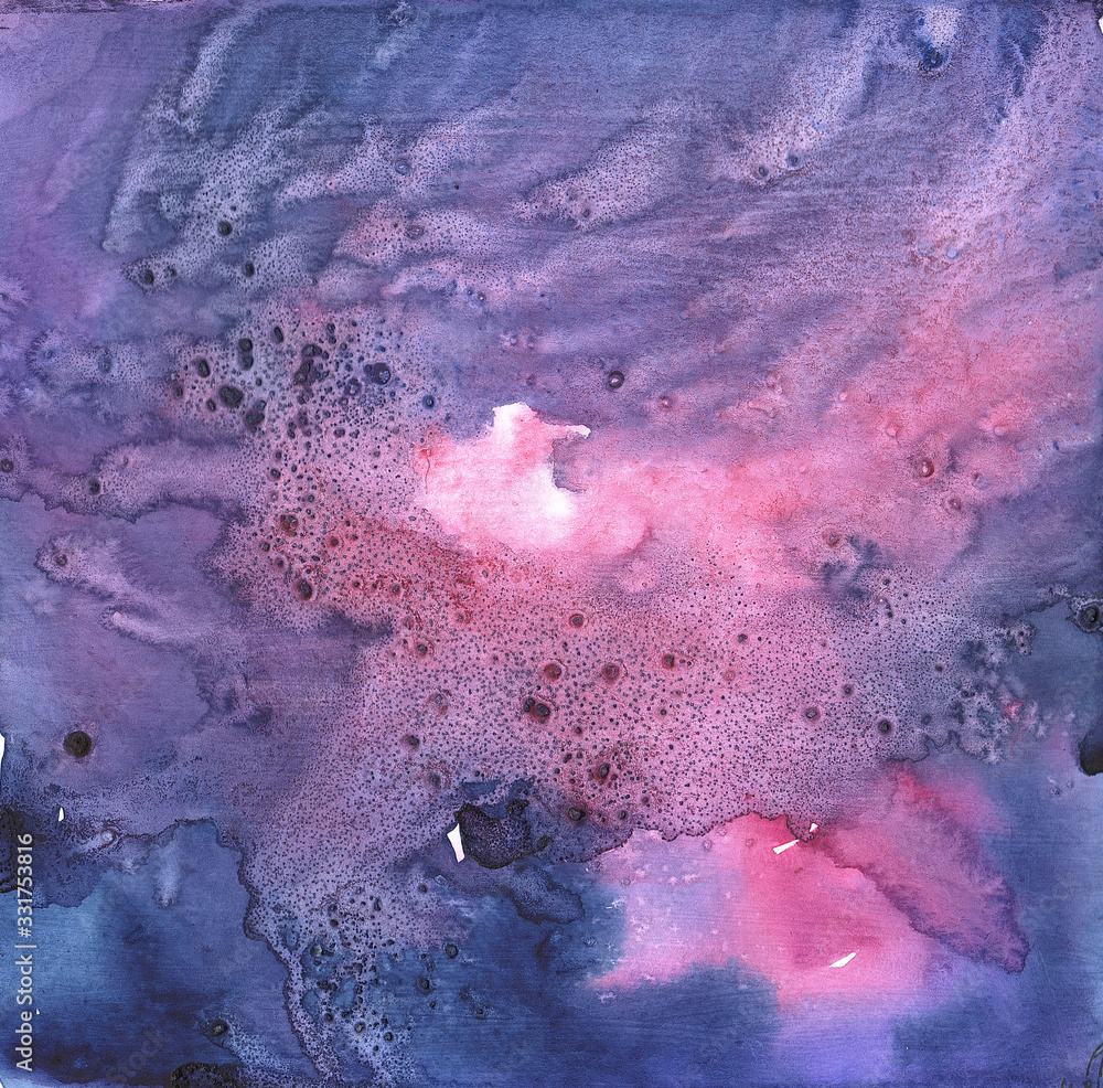 background watercolor drawing pink purple  