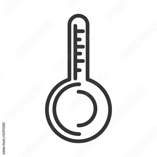 virus covid 19 pandemic hot temperature thermometer line style icon