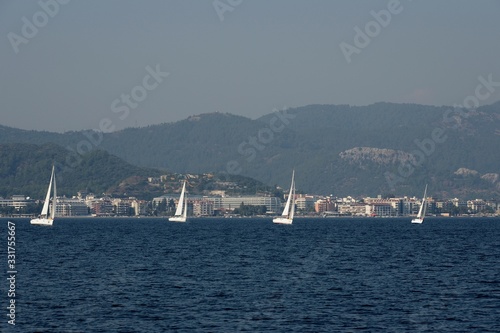 Yachts in the bay near the Turkish city of Marmaris