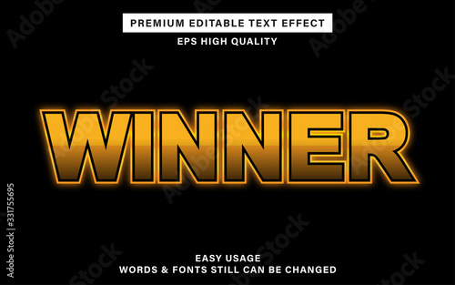 gold winner text effect