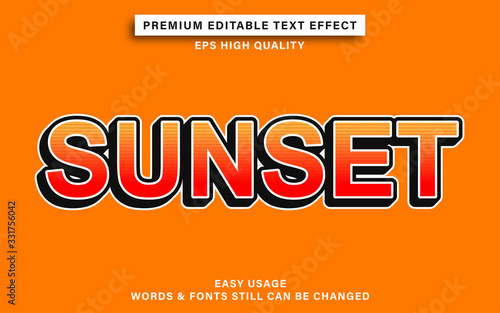 sunset color text effect