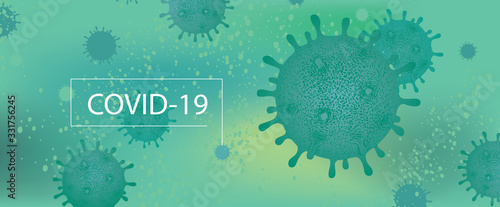 Vector background with hand-drawn virus cells. Global pandemic 2019-nCoV alert. Prevention of COVID-19. Novel Coronavirus outbreak that caused epidemic of pneumonia in China and Europe