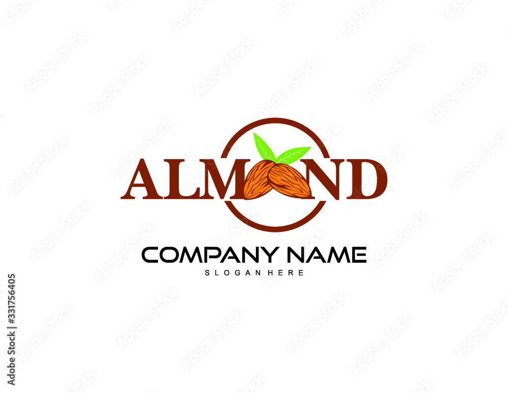 Fototapeta premium ALMOND Logo design vector