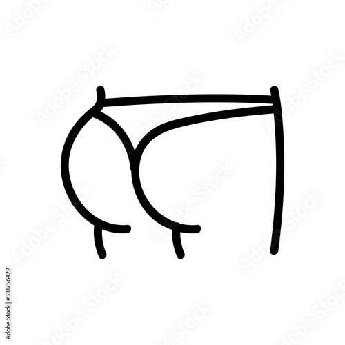 of female ass icon vector. of female ass sign. isolated contour symbol illustration