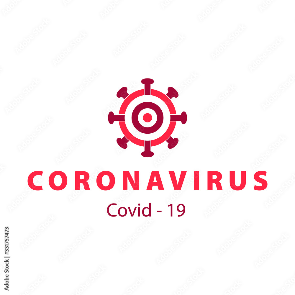 coronavirus symbol. Covid-19 concept inscription typography design
