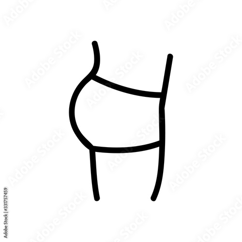 panties on ass icon vector. panties on ass sign. isolated contour symbol illustration
