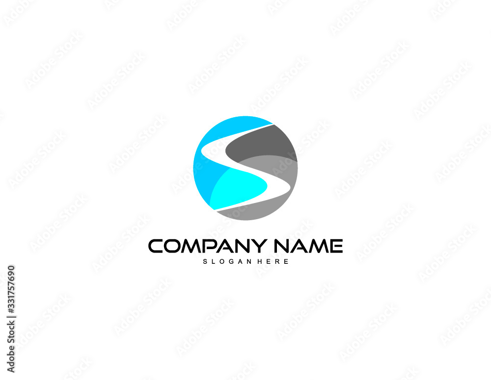 round shape logo design of letter S round shape logo design of letter S