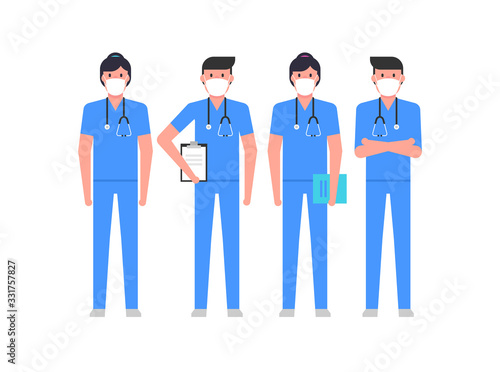 Group doctors. Doctors set. Medical concept illustration. isolated on white background