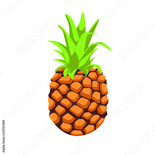 Bright, juicy, vector pineapple. Pineapple illustration.
