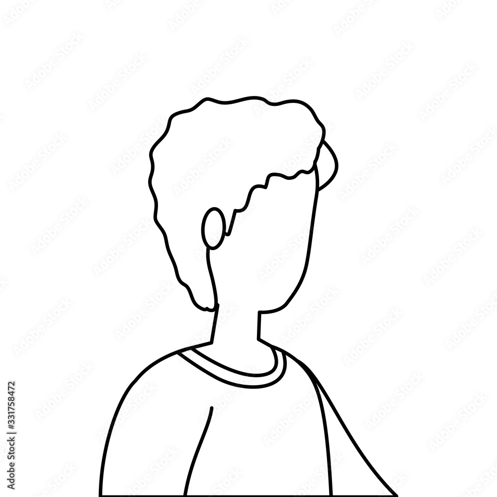 young man line style icon vector illustration design young man line style icon vector illustration design