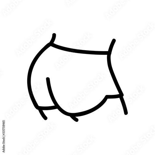 booty in shorts icon vector. booty in shorts sign. isolated contour symbol illustration