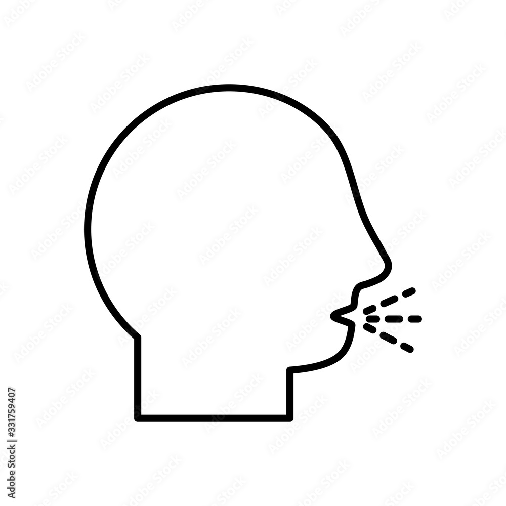 avatar head with cough symbol line style icon vector design avatar head with cough symbol line style icon vector design