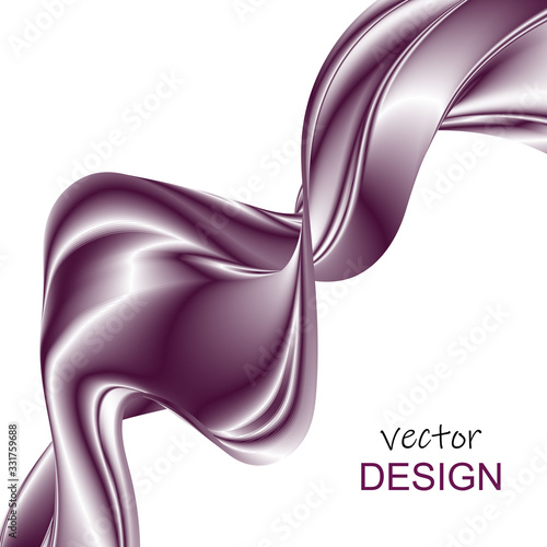 Purple satin wave on a white background. Vector background for website, flyers, brochures, presentations.
